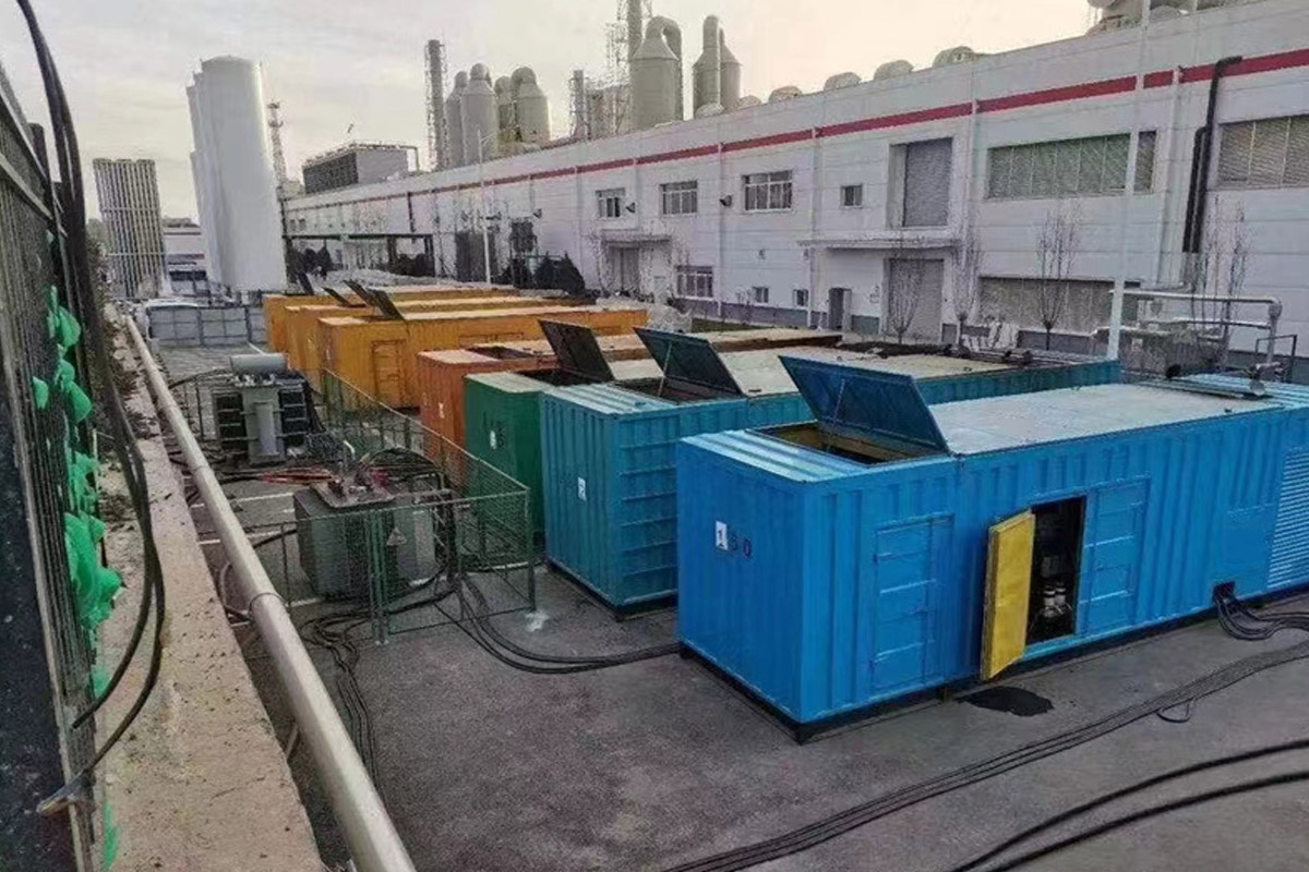 德庆发电机租赁施工现场